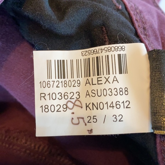 Mavi Gold Woman’s Alexa Mid Rise Skinny Burgundy Pants Size 25 - Picture 10 of 13